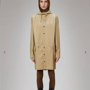 Rains Long Jacket Taupe Brown